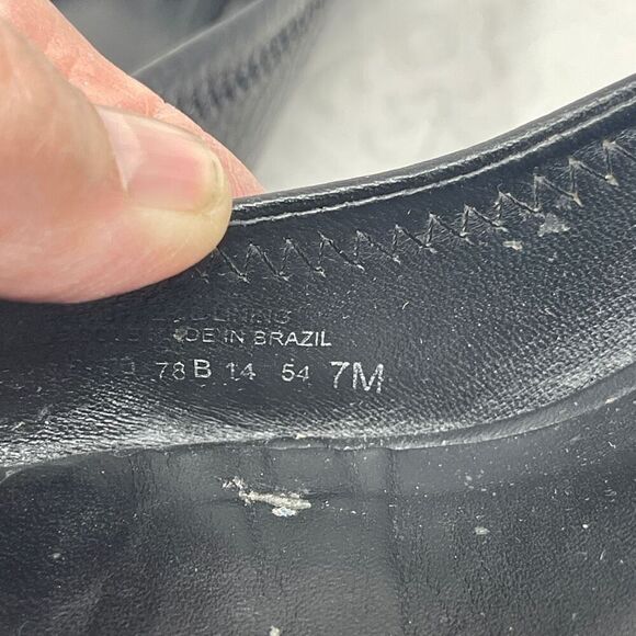 Tory Burch Black Silver Medallion Sally 2 Leather Wedge Pumps Heels Size 7M - Picture 7 of 7